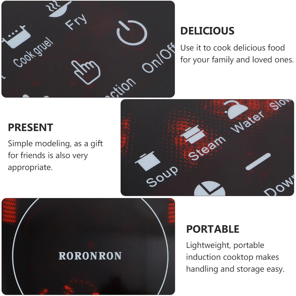 1000W Portable Induction Cooktop with Child Safety Lock & Timer S409254