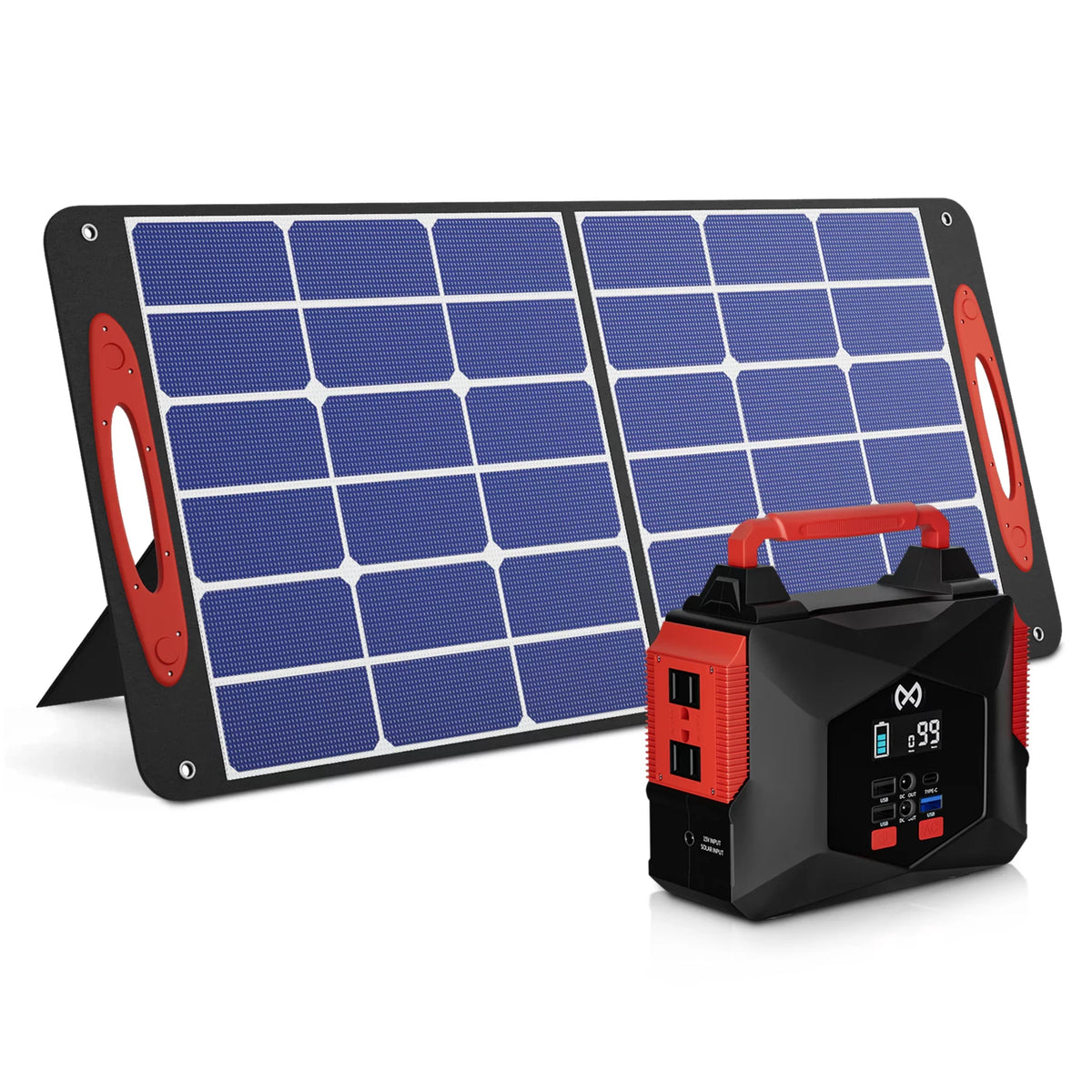 Portable Power Station and Foldable Solar Set of 2 D692301