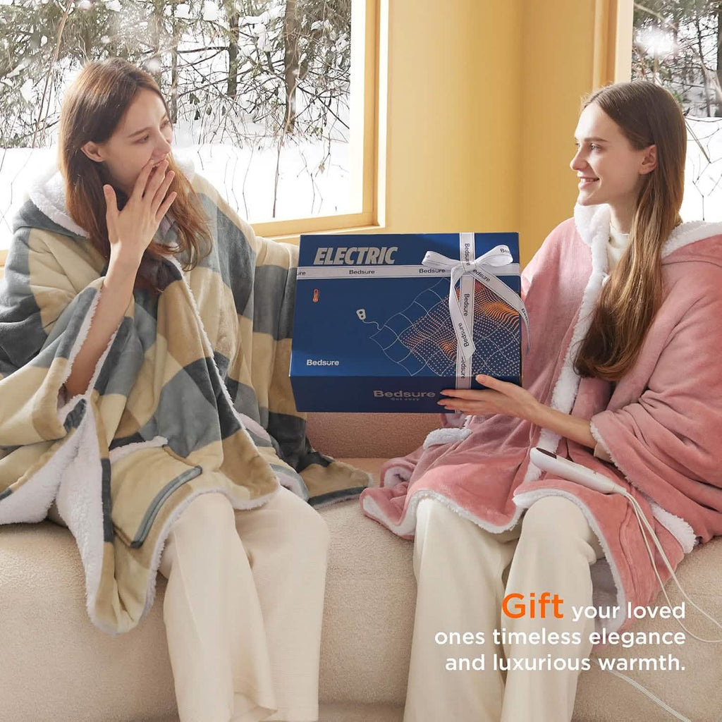 Heated Sherpa Fleece Blanket Hoodie Z306324