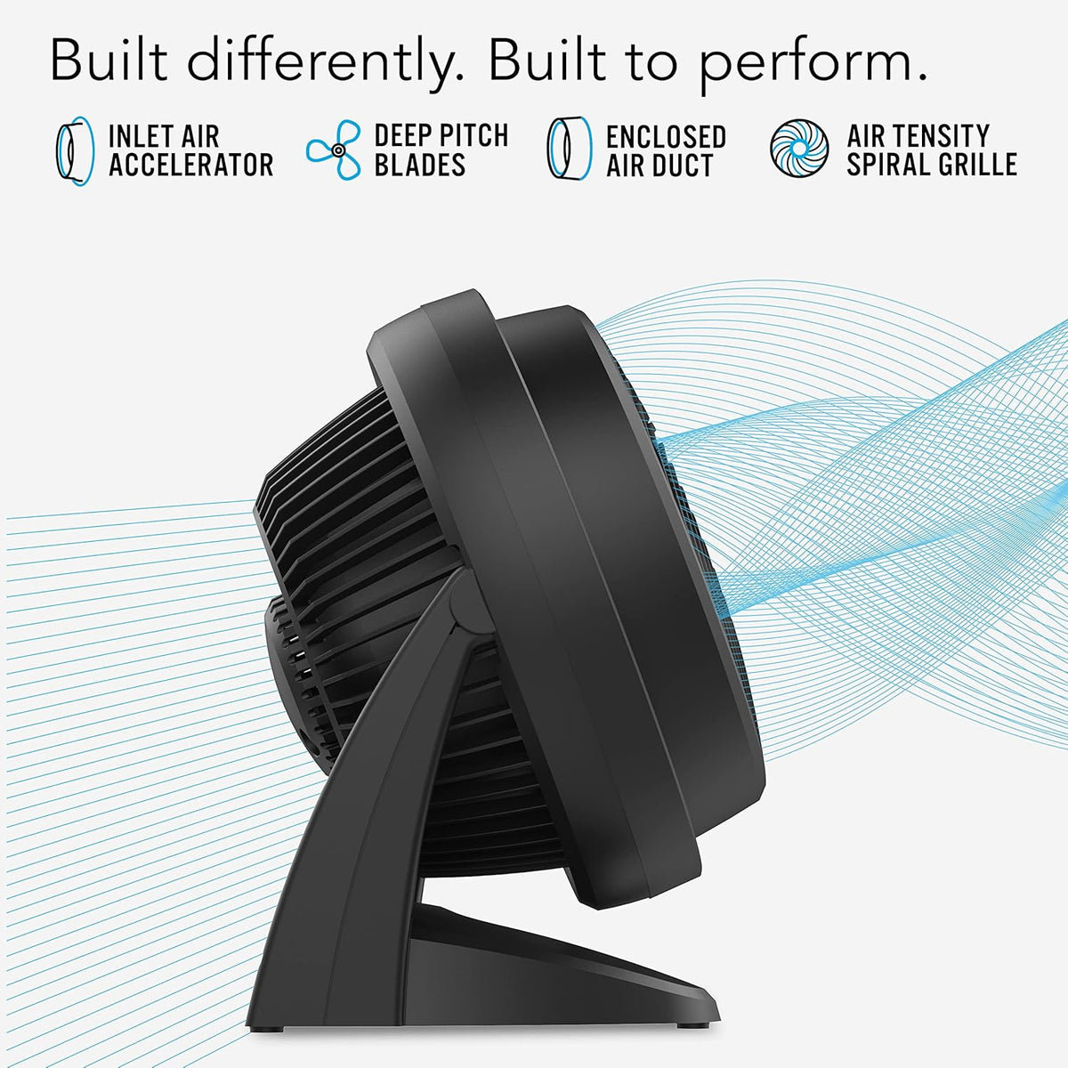 Black 3 Speeds Air Circulator Fan Q312