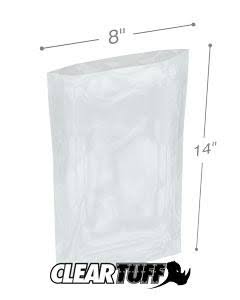 Clear Poly Bags 8 x 14 in. Case of 1000 Z42248