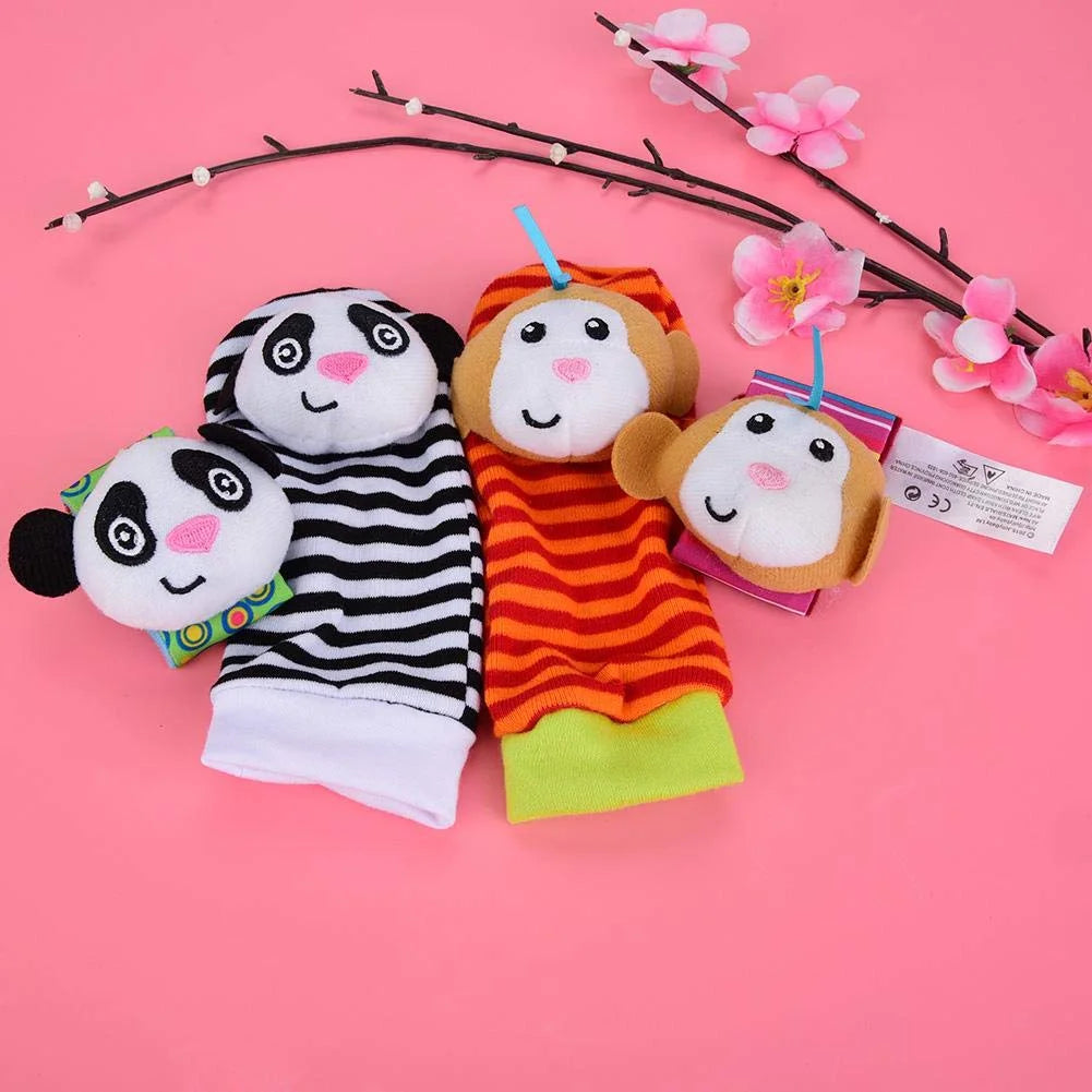 Baby Socks Toys Wrist Rattle and Foot Finder Developmental Early Educational Toys Set (4 PCS) O686