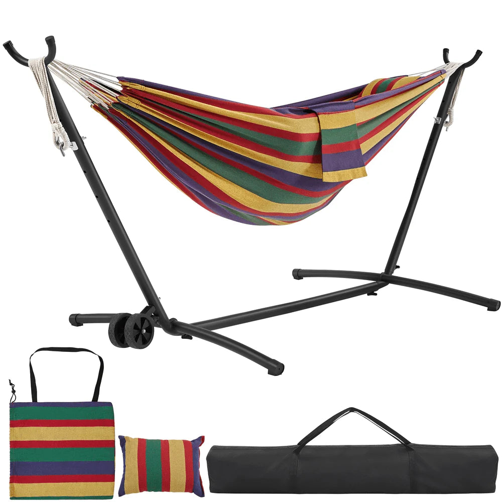 2-people Outdoor Hammock with Wheeled Stand R514