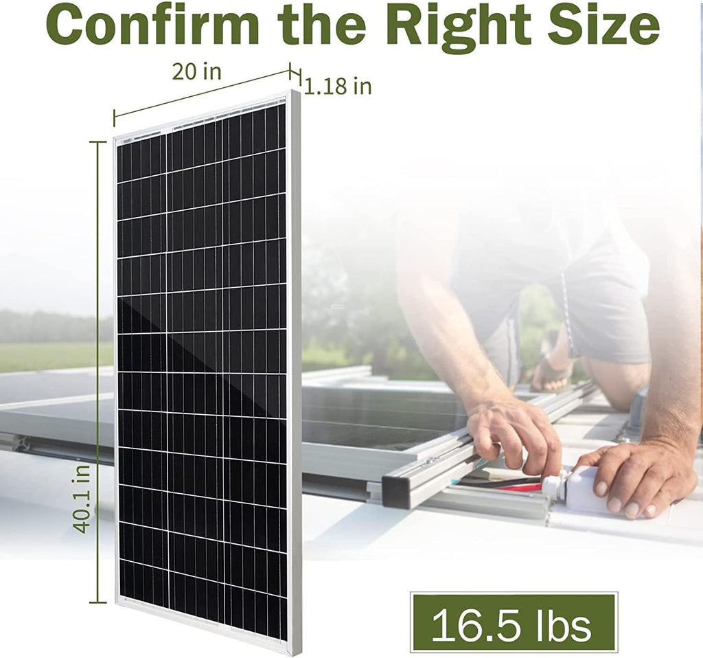 100 Watt 12 Volt Monocrystalline Solar Panel Kit with 10A PWM Charge Controller S6525