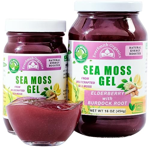 Wildcrafted Irish Sea Moss Gel Elderberry 16 oz Nutritional Supplement N24083