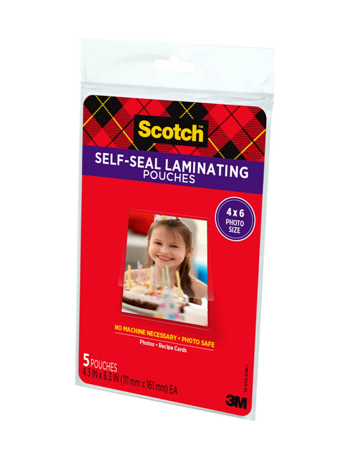 Self-Sealing Laminating Pouches 4.3 in x 6.3 in Gloss Finish 5 Pouches R1415