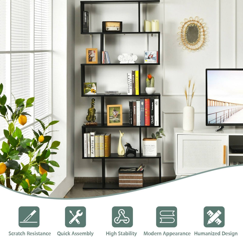 Black S-Shaped Bookshelf K209635