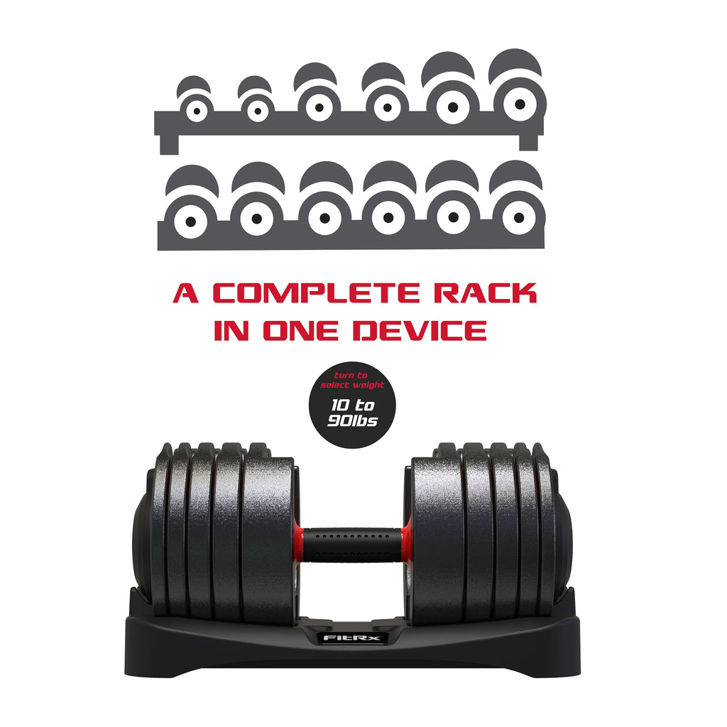 Adjustable Dumbbell 10-90 lbs Black H175
