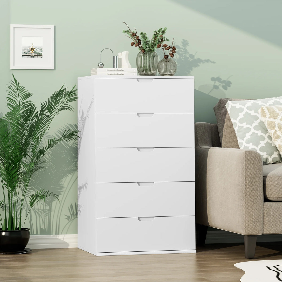 White 5 Drawer Dresser B208598