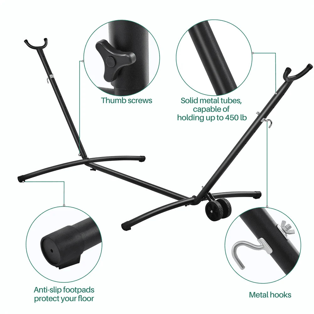 2-people Outdoor Hammock with Wheeled Stand R514