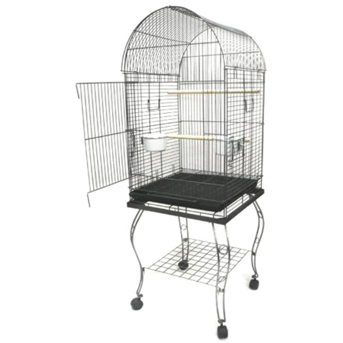 20-inch Dometop Parrot Cage with Stand, Black Z8309