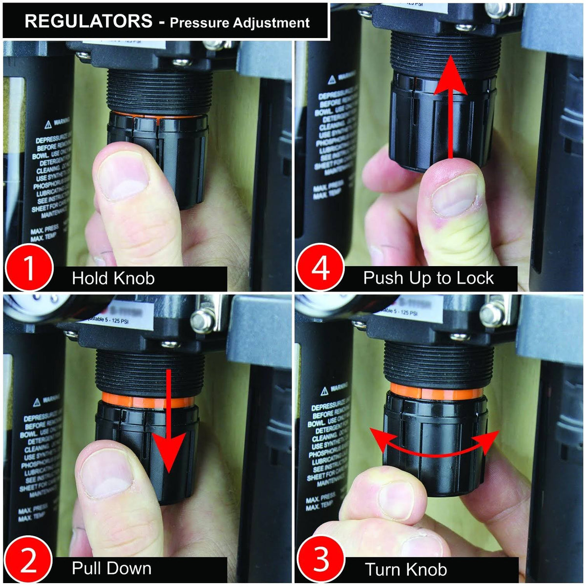 1/4 in. NPT Polycarbonate FRL Air Filter Regulator and Lubricator System P6113