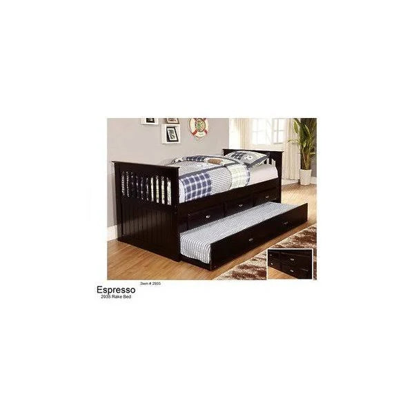 Twin Rake Bed Espresso S641