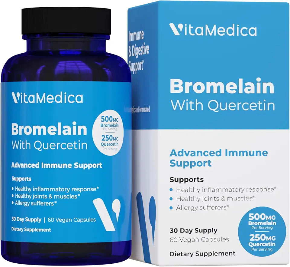 Bromelain & Quercetin Supplement 60 Vegan Capsules I461
