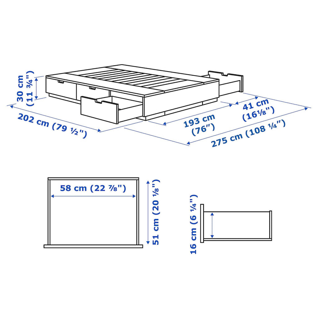 King Anthracite Bed Frame with Storage P9169
