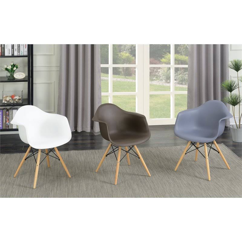 Brown Plastic Dining Arm Chair (Set of 2) N99445