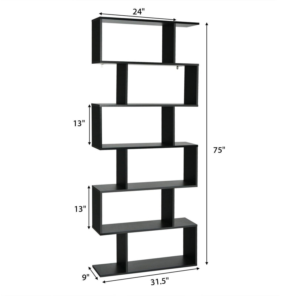 Black S-Shaped Bookshelf K209635