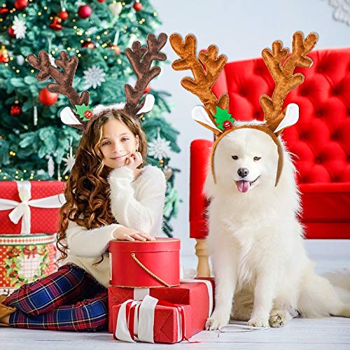 Reindeer Antlers Headband, 2PCS Deer Antlers with Bells S7520