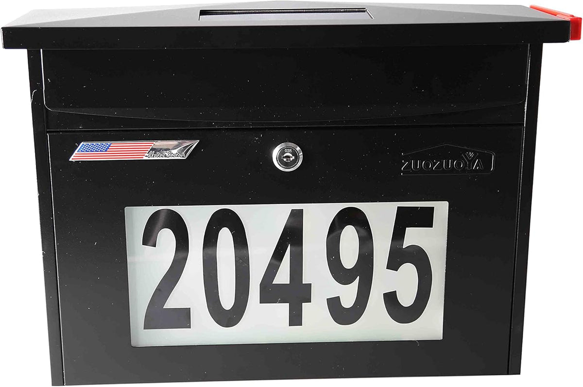 Black Wall Mount Locking Mailbox P435