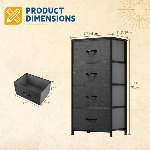 4 Drawer Fabric Dresser W779