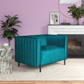 Emerald Green Velvet Upholstered Accent Chair and a Half H5366