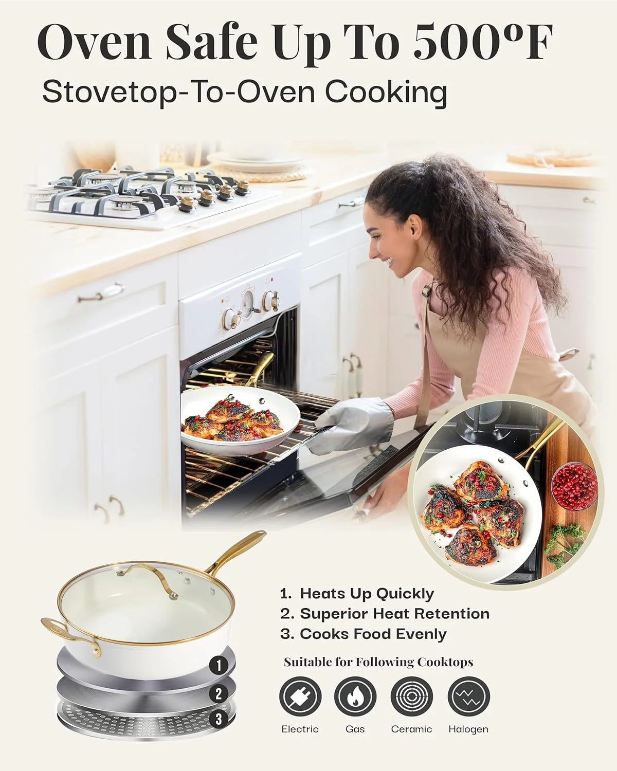 15 Pc Non Stick Ceramic Cookware Set V16760