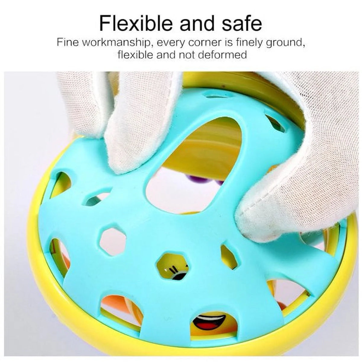 Sensory Teether Toy, Stretchy Silicone Rattle Ball A557178