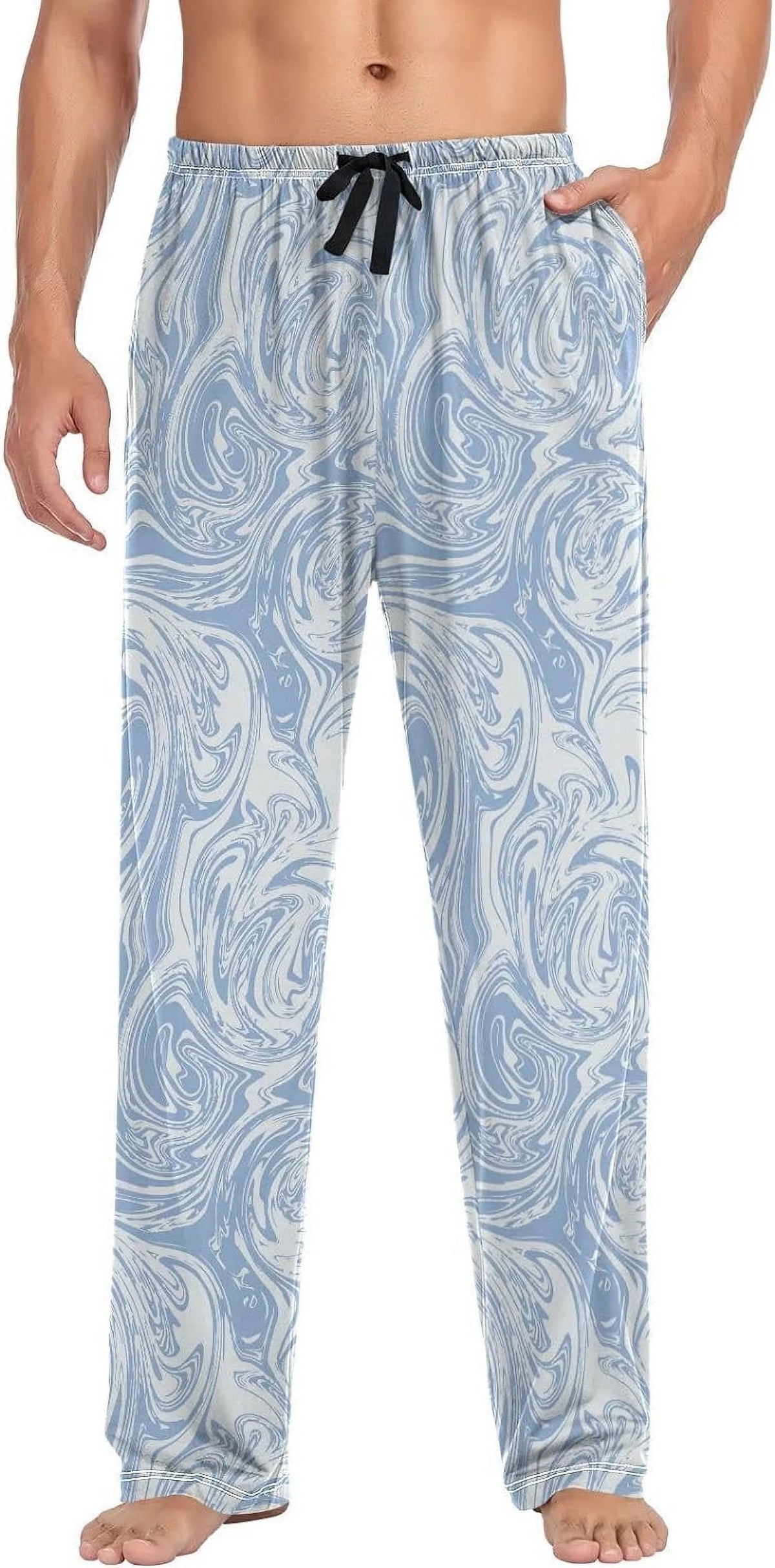 Marble Lounge Drawstring Men's Pajama Pants, Medium F73294