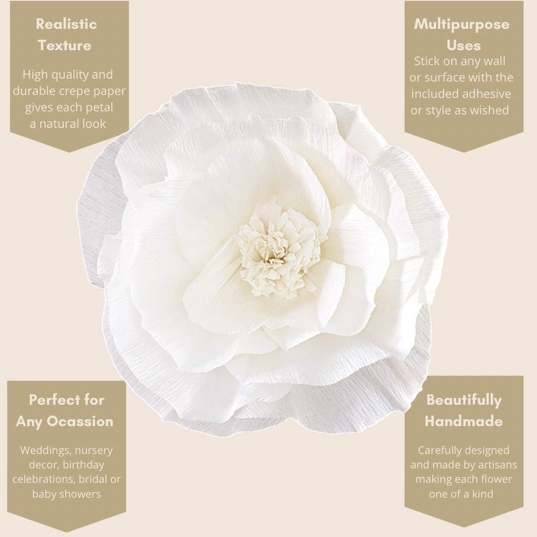 6Pcs Large 3D Paper Flower Wall Decor K4431