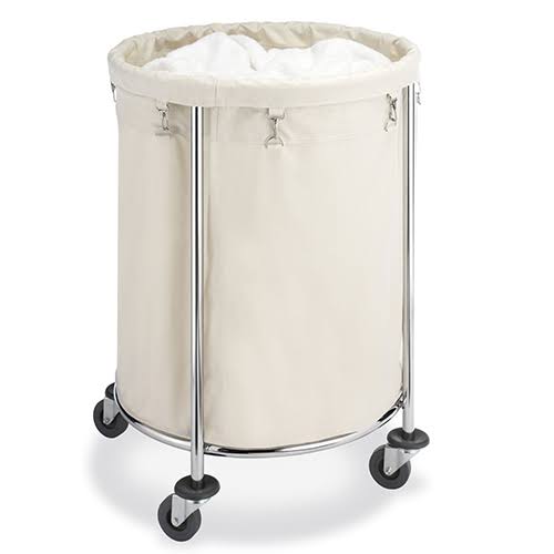 Chrome Round Laundry Hamper M27596