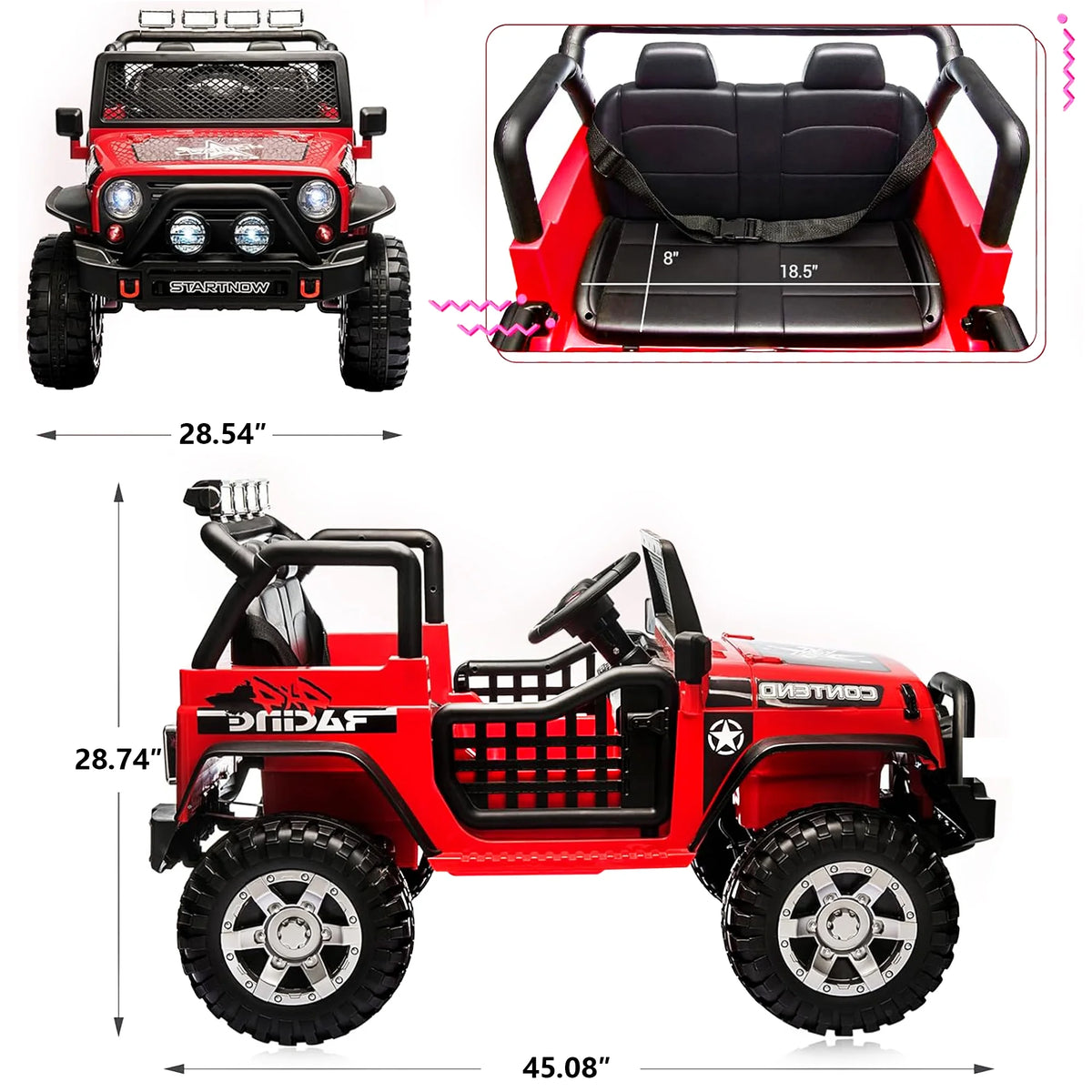 12V Kids Ride on Truck Car 2 Seater with Remote X602575