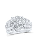 10kt White Gold Diamond Cluster Engagement Ring 2 Cttw H8769