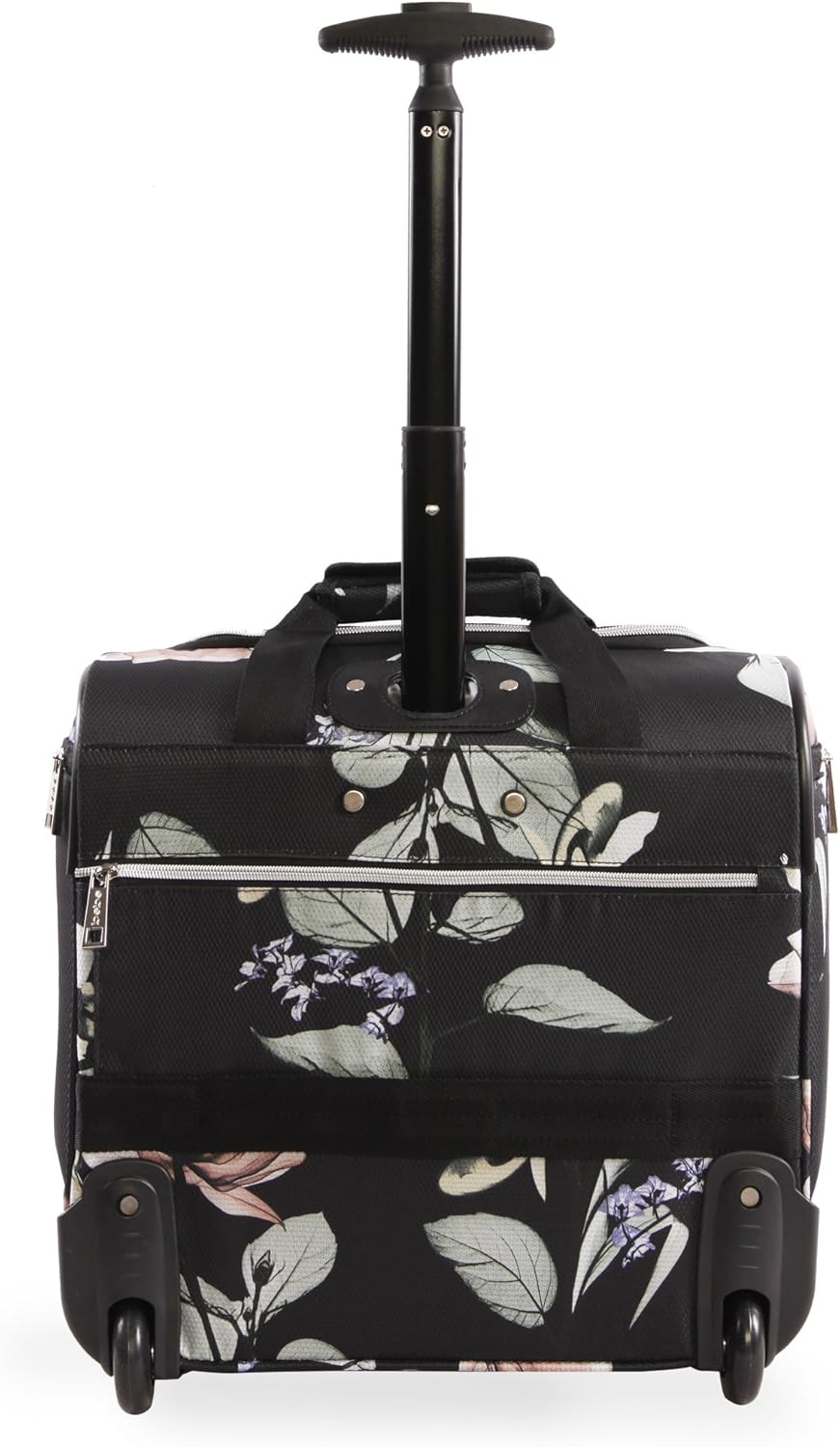 Floral Black Wheeled Carry-on Bag J95908