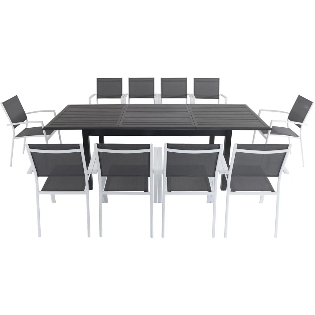 11-Piece Expandable Dining Set with 10 Sling Chairs and Table B9052