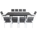 11-Piece Expandable Dining Set with 10 Sling Chairs and Table B9052