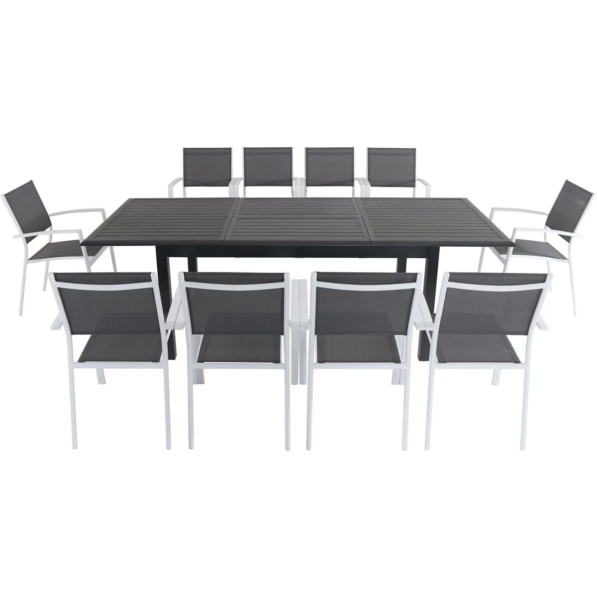 11-Piece Expandable Dining Set with 10 Sling Chairs and Table B9052