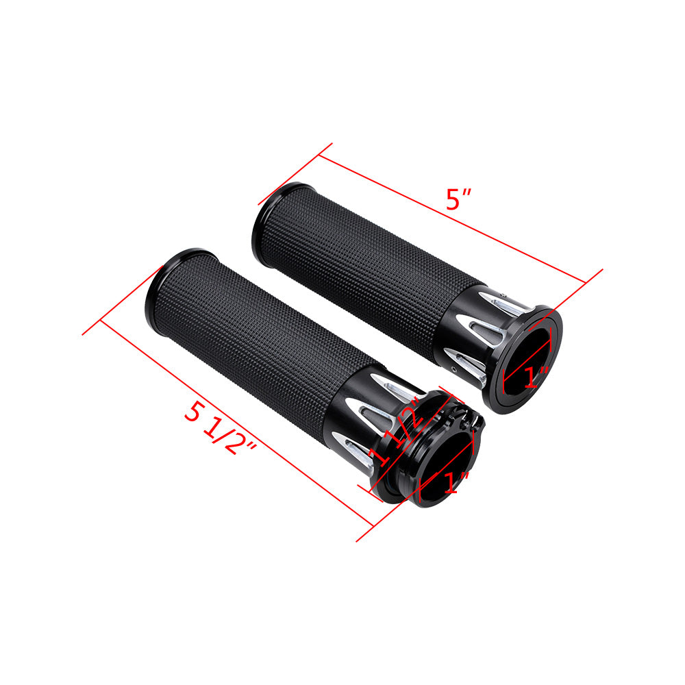 1" Chrome Handlebar Switches Control Horn On/Off Kit Brake Clutch Hand Levers Black CNC Hand Grips E679798