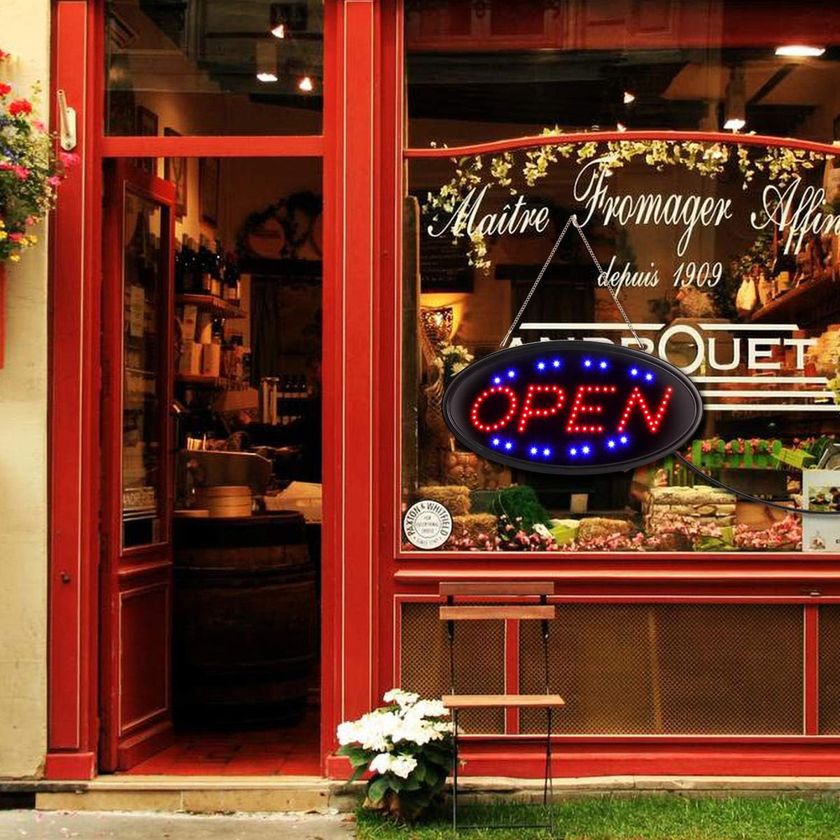 LED Open Sign with Remote, 19x10inches Ultra Bright Electric Light Up Sign T72484