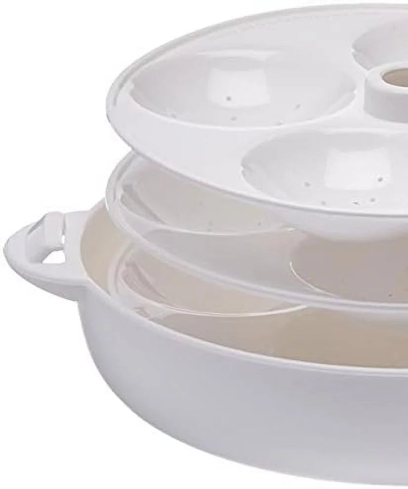 White 12 Idli Microwave Maker and Steamer D72858