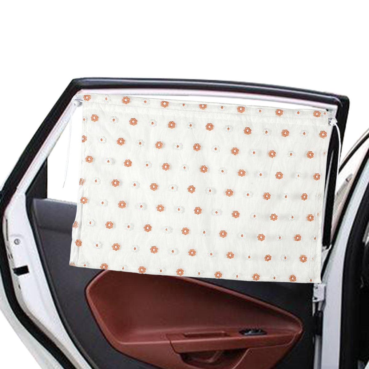 Car Window Curtains Sun Shade with UV Protection Sunshades Screen with Lace Trim P229210
