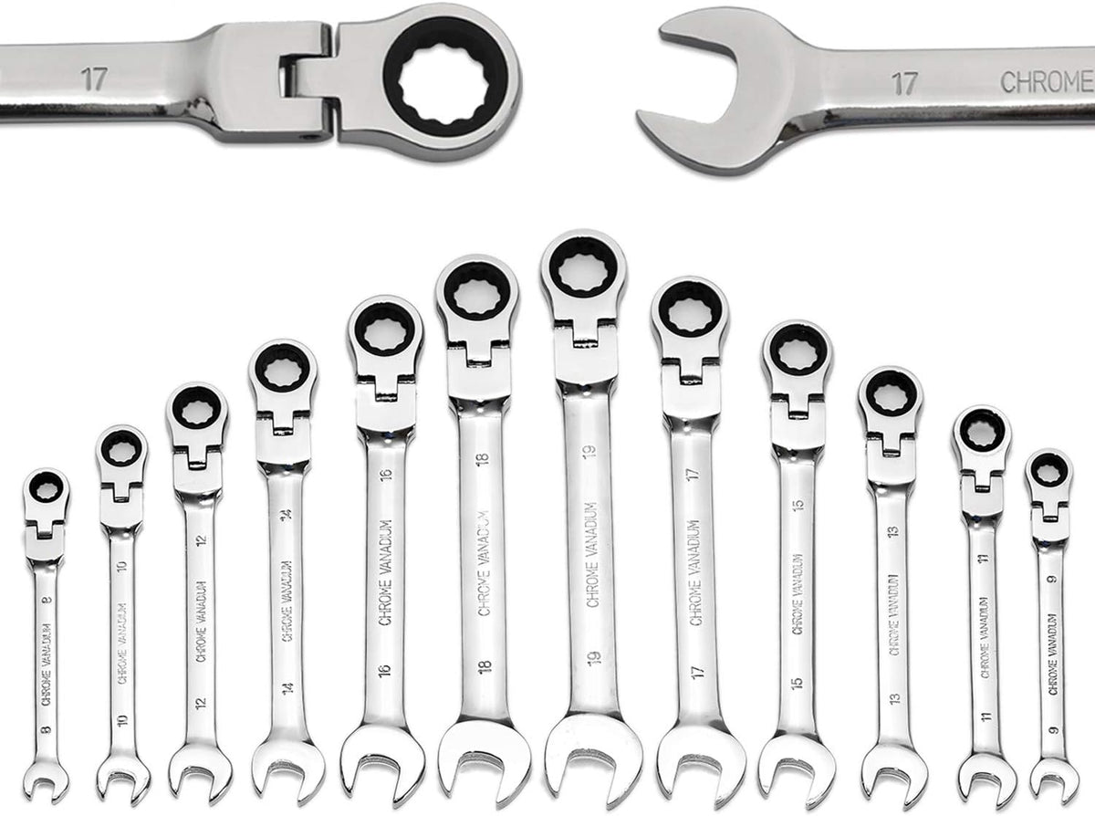 20-Piece SAE & Metric Ratcheting Wrench Set with Canvas Bag A70976