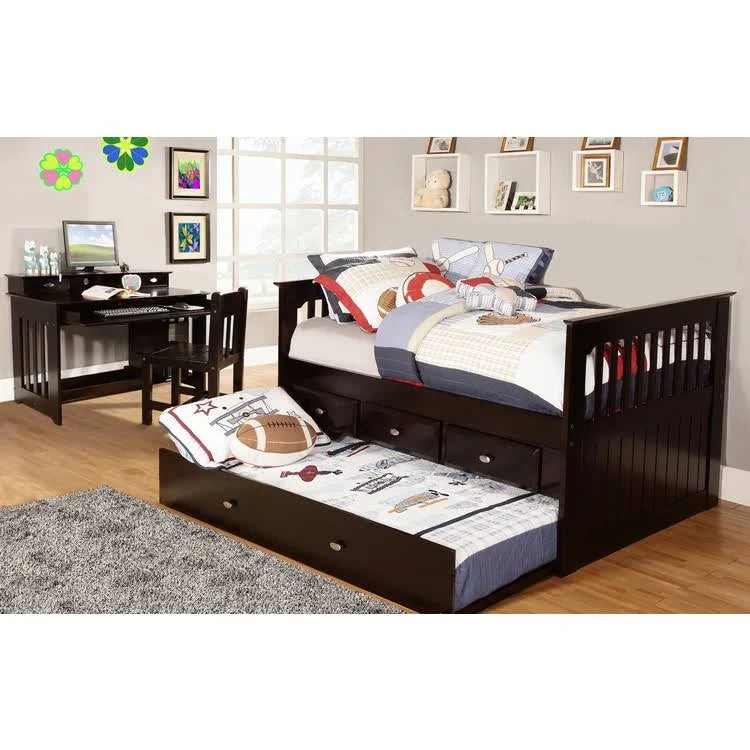 Twin Rake Bed Espresso S641