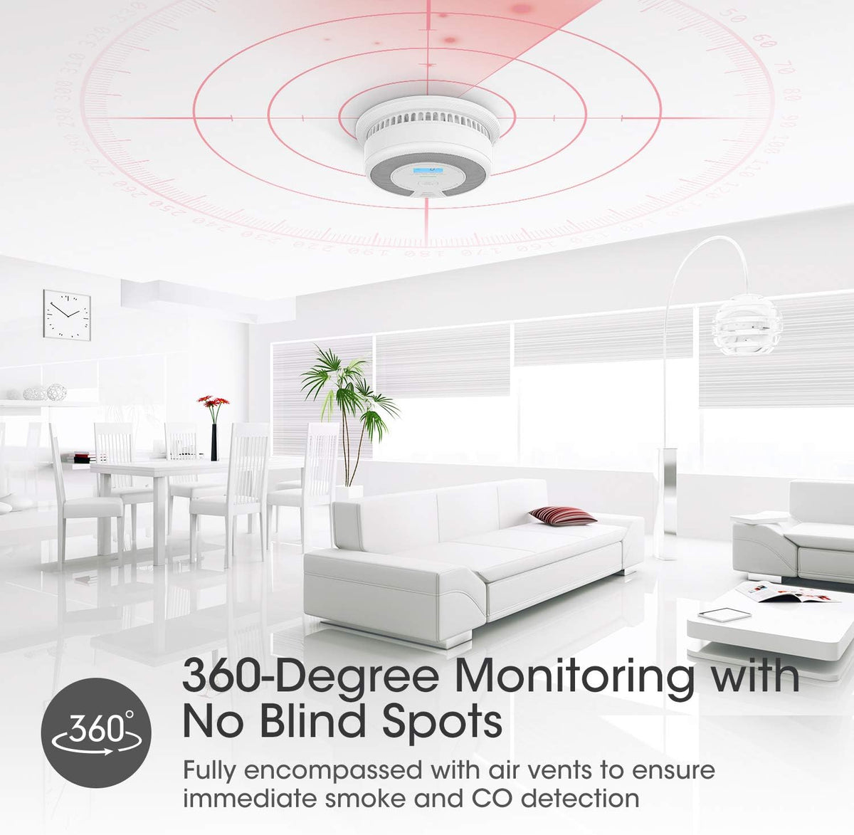 10-Year Battery Combination Smoke Carbon Monoxide Detector Alarm T103