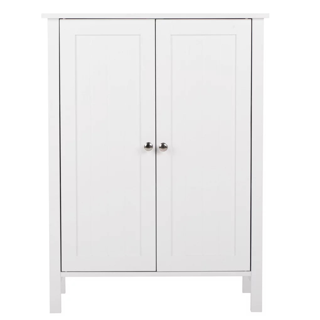 Wooden Bathroom Cabinet with Double Doors and Shelves N185