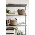 Modern Slim Bookcase Recycled Natural Steel Black T895104