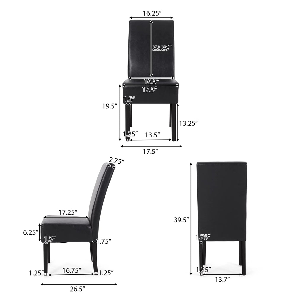 Faux Leather Upholstered Dining Chairs Set of 6 U982