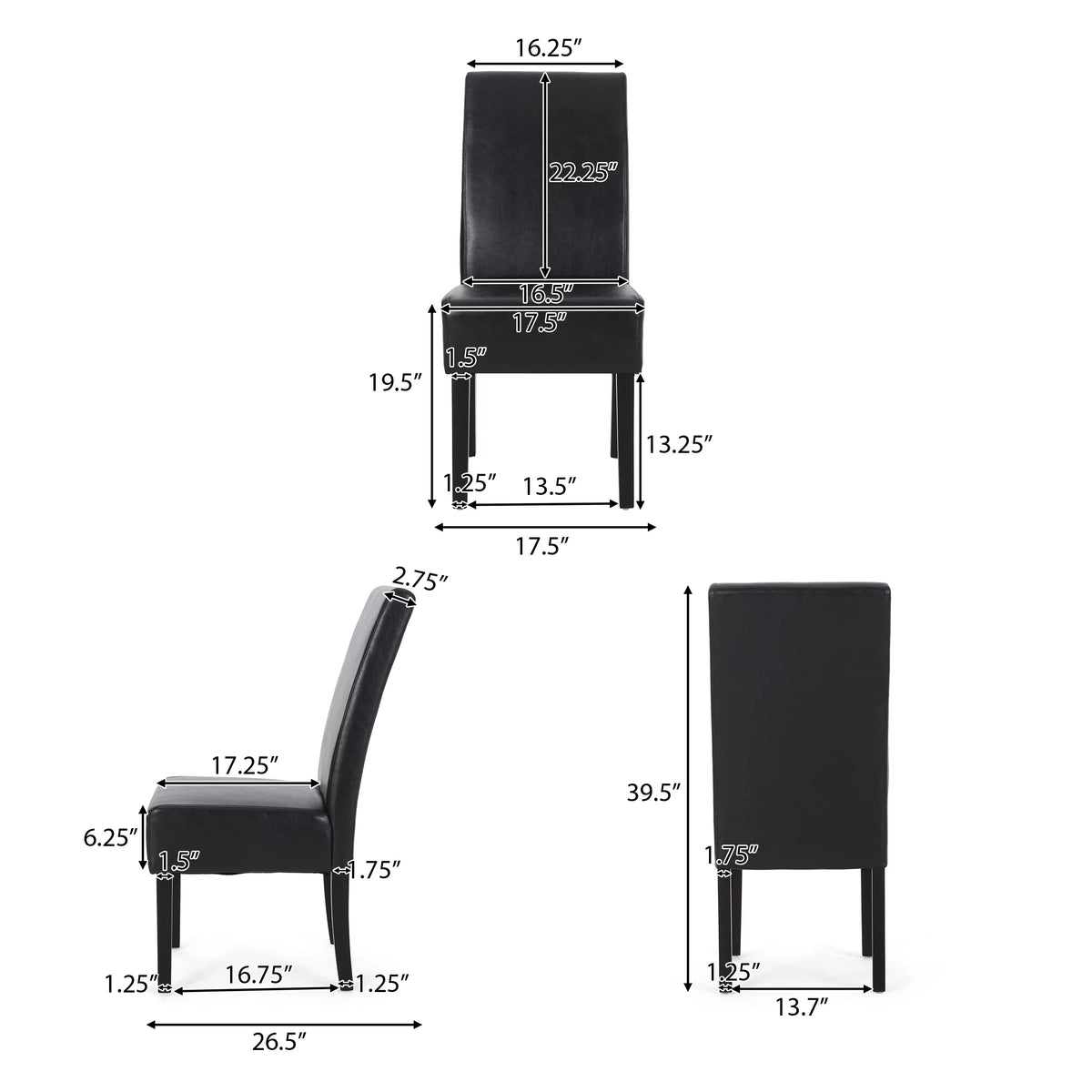 Faux Leather Upholstered Dining Chairs Set of 6 U982