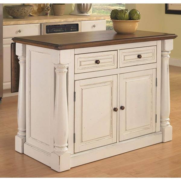 Antiqued White Kitchen Island P87542
