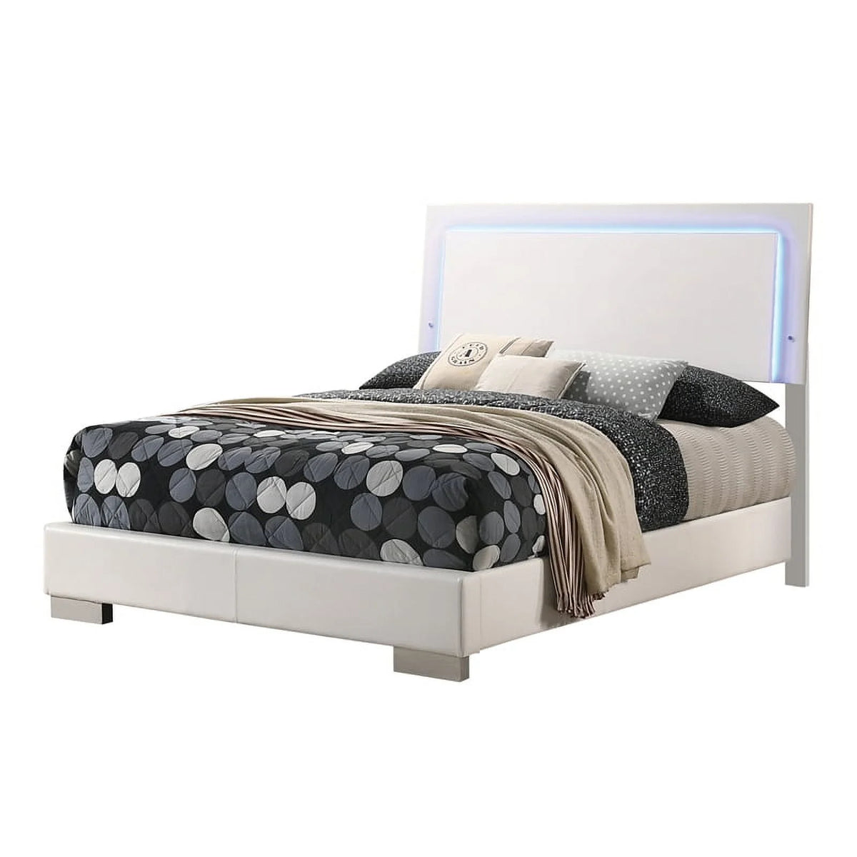 5-Piece Faux Leather Full Size Bedroom Set D358046