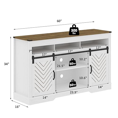 Black 34'' Tall TV Stand with Sliding Barn Doors A44686